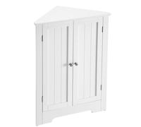 VASAGLE Corner Storage Cabinet with Doors and Adjustable Shelf, for Bathroom, Kitchen, Living Room, Modern Farmhouse Design, Engineered Wood, Cloud