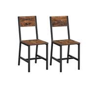 Dining Chair Set of 2, Steel Frame, Industrial Dining Room