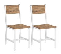 Vasagle Dining Chairs Oak Effect/White 2pcs