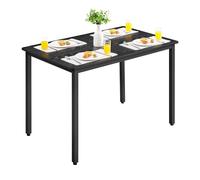 VASAGLE Dining Table, 110 x 70 x 77 cm | Kitchen Table of Steel Frame, Modern Basic Design, BARNET Collection KDT081B02