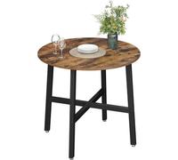 Vasagle Dining Table, Round Kitchen Table, For Living Room, Office, Industrial Style, Rustic Brown And Ink Black