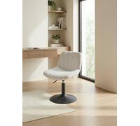 Adjustable swivel dressing stool with backrest, Cloud White / sherpa fabric