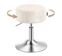 VASAGLE Dressing Table Stool, Height Adjustable Makeup Vanity Stool, 360?Swivel, PU Upholstery, Thick Cushion, for Bedroom, Kitchen, Dining Room,