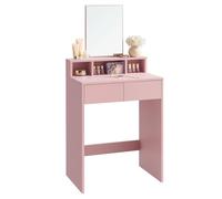 Vasagle Dressing Table with Mirror 2 Drawers Pink