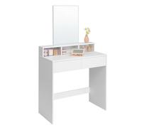 Vasagle Dressing Table with Mirror 2 Drawers White Small