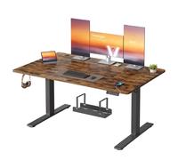 VASAGLE Electric Standing Desk, 140 x 80 cm, USB C Port, Cable Tray, Height Adjustable Desk, Sedentary Reminder, 3 Memory Heights, for Home Office,
