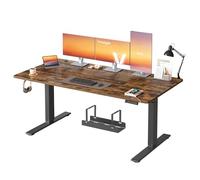 VASAGLE Electric Standing Desk, 160 x 80 cm, USB C Port, Cable Tray, Height Adjustable Desk, Sedentary Reminder, 3 Memory Heights, for Home Office, Rustic Brown LSD146KD03