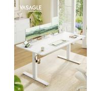 Vasagle Electric Standing Desk, 160 X 80 Cm, Usb C Port, Cable Tray, Height Adjustable Desk, Sedentary Reminder