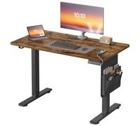 VASAGLE Electric Standing Desk, Height Adjustable Desk, 100 x 60 cm, Continuous Adjustment, Spliced Tabletop, 4 Memory Heights, Rustic Brown