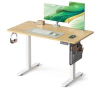 VASAGLE Electric Standing Desk, Height Adjustable Desk, 120 x 60 cm, 4 Memory Heights, USB-C Port, Storage Pocket, for Home Office, Study, Golden Oak