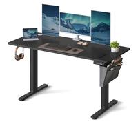 VASAGLE Electric Standing Desk, Height Adjustable Desk, 140 x 60 cm, Continuous Adjustment, Spliced Tabletop, 4 Memory Heights, Ink Black LSD134B02