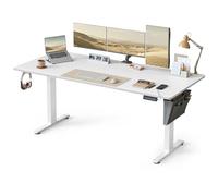 VASAGLE Electric Standing Desk, Height Adjustable Desk, 180 x 80 cm, Continuous Adjustment, Spliced Tabletop, 4 Memory Heights, Cloud White LSD138WB02