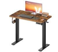 VASAGLE Electric Standing Desk, Height Adjustable Desk, Sedentary Reminder, 4 Memory Heights, for Home Office, 80 x 50 cm, Rustic Brown LSD308KD01