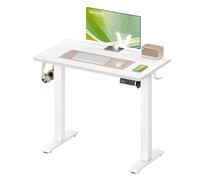 VASAGLE Electric Standing Desk, Height Adjustable Desk, Sedentary Reminder, 4 Memory Heights, for Home Office, 80 x 50 cm, Cloud White LSD308WZ01