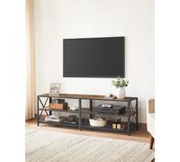 VASAGLE Extra Wide TV Stand Cabinet Storage Shelves Steel Frame Entertainment in Brown VASAGLE Brown