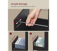 VASAGLE File Cabinet Filing Cabinet for Home Office Printer Stand with 4 Lo