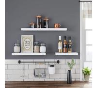 Vasagle Floating Shelf, Wall Shelf For Books, Photos, Collectibles, Wall-Mounted Office Shelf, 80 X 20 X 3.8 Cm, Mdf