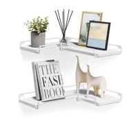 VASAGLE Floating Shelves, Set of 2, L-Shaped Corner Shelves for Wall, Corner Wall Shelf, Industrial Style, for Living Room, Bedroom, Kitchen, Cloud
