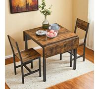 Extendable Dining Table, Rustic Brown + Black