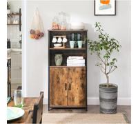 VASAGLE Freestanding Storage Cabinet 2 Shelves Adjustable Steel Frame in Brown VASAGLE Brown