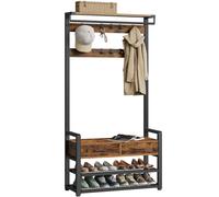 VASAGLE Hall Tree with Bench and Shoe Storage 2 Fabric Drawers 10 Hooks Hallway