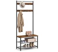 Vasagle Hallway Coat Rack Bench Rustic Brown/Black