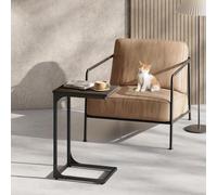 VASAGLE Industrial C-Shaped Metal Frame Side Table Coffee Table in Dark Brown VASAGLE Dark Brown