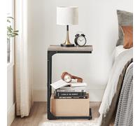 VASAGLE Industrial C-Shaped Metal Frame Side Table Coffee Table in Fawn VASAGLE Fawn