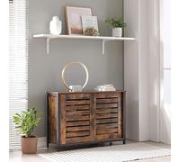 VASAGLE Industrial Kitchen Cabinet Sliding Doors Storage Steel Frame Sideboard in Brown VASAGLE Brown