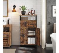 VASAGLE Industrial Storage Cabinet Sideboard Drawer Adjustable Shelf Steel in Brown VASAGLE Brown