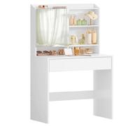 VASAGLE KAILYN Collection - Dressing Table, Vanity Desk with Mirror and Drawer, Makeup Table, Adjustable Shelves, Modern Design, 40 x 70 x 135 cm,