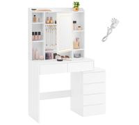 VASAGLE KAILYN Collection - Dressing Table with LED Lights, 40 x 97.5 x 145 cm, Modern Makeup Desk, Vanity Table with Mirror, Drawers, Open