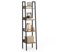 Rustic 4-Tier Ladder Shelf for Books & Decor, Easy Assembly
