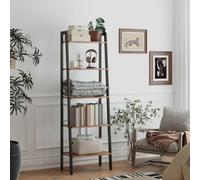 Vasagle Ladder Shelf, 5-Tier Bookshelf, Storage Rack, Bookcase, For Living Room, Kitchen, Bedroom, Brown And Black