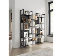 VASAGLE Large 14 Shelf Metal Bookcase Industrial Frame Home Office in Black VASAGLE Black