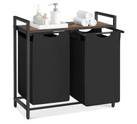 VASAGLE Laundry Basket - 2-Compartment Laundry Hamper