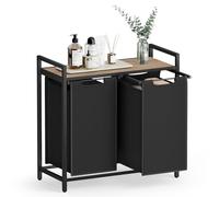 Laundry Sorter Hamper with Removable Bags, Camel Brown and Black