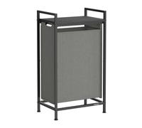 VASAGLE Laundry Basket, Laundry Hamper, Pull-Out and Removable Laundry Bag, Laundry Sorter, Shelf, Metal Frame, 47 L, 42 x 28 x 75 cm, Slate Grey and