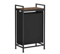 VASAGLE Laundry Basket, Laundry Hamper, Pull-Out and Removable Laundry Bag, Laundry Sorter, Shelf, Metal Frame, 47 L, 42 x 28 x 75 cm, Ink Black and