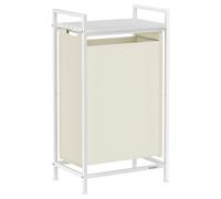 VASAGLE Laundry Basket, Laundry Hamper, Pull-Out and Removable Laundry Bag, Laundry Sorter, Shelf, Metal Frame, 47 L, 42 x 28 x 75 cm, Cream White and