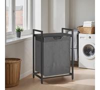 Vasagle Laundry Basket, Laundry Hamper, Pull-Out And Removable Laundry Bag, Shelf, Metal Frame, 65L, 50 X 33 X 72 Cm