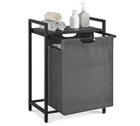 Laundry Basket, Black + Grey / 50 x 33 x 72 cm