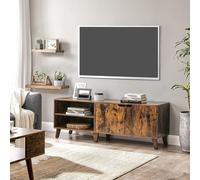 VASAGLE Long TV Unit Cabinet 2 Doors Adjustable Shelf Large TVs in Brown VASAGLE Brown