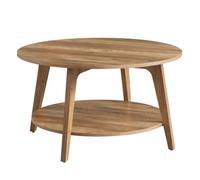 Vasagle Modern Storage Table, 2-Tier Coffee Table With Sliding Drawers, Easy Assembly For Living Room, Brown