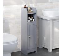 VASAGLE Narrow Bathroom Storage Cabinet with Door & Shelves in Grey VASAGLE Grey