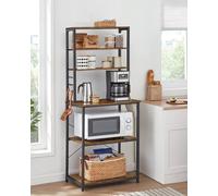 VASAGLE Narrow Kitchen Storage Rack with Shelves & Hooks in Brown VASAGLE Brown