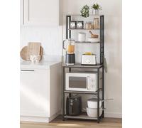 VASAGLE Narrow Kitchen Storage Rack with Shelves & Hooks in Fawn VASAGLE Fawn