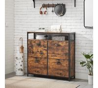 VASAGLE Narrow Shoe Cabinet with Rocker Doors Storage Internal Dividers in Brown VASAGLE Brown