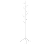 VASAGLE RCR04WT Wooden Coat Rack with 8 Hooks, 3 Adjustable Heights, for Clothes, Hats, Bags, Entryway, Living Room, Bedroom, Office, White