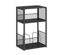 VASAGLE Record Player Stand, 3-Tier Side Table, Vinyl Record Storage up to 100 Albums, End Table for Living Room, Bedroom, Ebony Black LET275B01